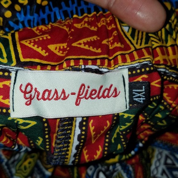 Grass-Fields African Print Maxi Skirt with Pockets Size 4XL - Picture 5 of 5